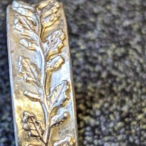 Sterling silver medieval band with leaves